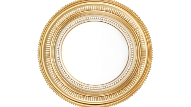 Ornamental Gold Circle Frame Illustration Isolated Background