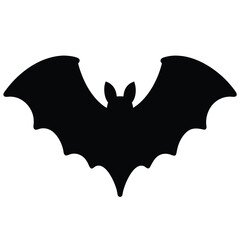 Silhouette of a bat with outstretched wings, vector  perfect for Halloween designs