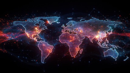 Global Network: A digital representation of worldwide interconnectedness