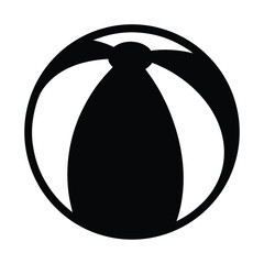 A monochrome beach ball graphic vector suitable for summer and vacation themes