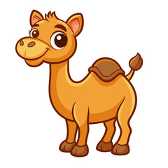 Fototapeta premium Cute Dromedary Camel Character Illustration on White Background 