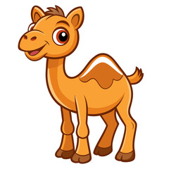 Fototapeta premium Cute Dromedary Camel Character Illustration on White Background 