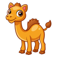 Cute Dromedary Camel Character Illustration on White Background
