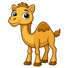 Cute Dromedary Camel Character Illustration on White Background
