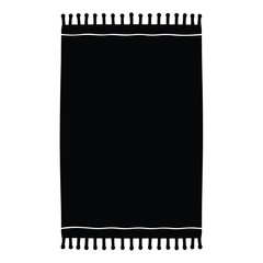 Illustration of a solid black vector bath mat or decorative throw rug
