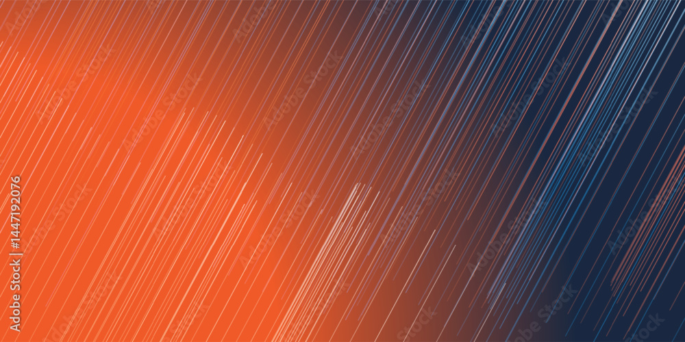 Poster an abstract background with diagonal lines over a color gradient of warm red, orange and deep blue t