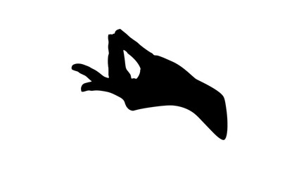 mudra hand symbol, black isolated silhouette