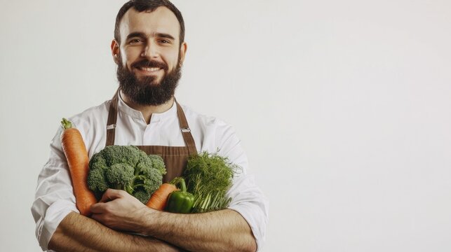 Organic certification officer isolated on white background