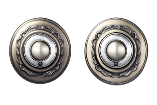 Ornate Round Bronze Door Knobs Illustration