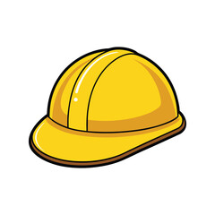 Yellow hard hat vector illustration, construction safety helmet, worker protection gear, industrial headgear, engineering icon, isolated EPS graphic