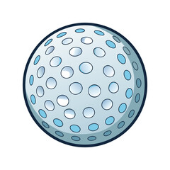 Golf ball vector illustration, realistic dimpled texture sport equipment icon, isolated white golfing ball