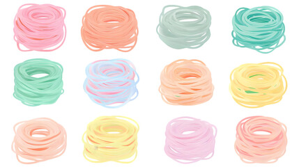 Pastel Colorful Rings Illustration Isolated Background