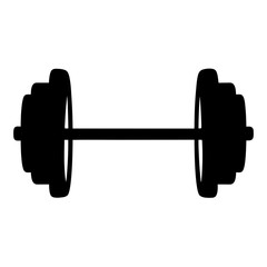 Isolated dumbbell weightlifting equipment silhouette vector on a white background illustration