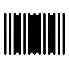 Abstract barcode representation with thick lines and rounded ends, vector  simple and bold