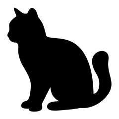 Elegant Feline Silhouette, vector  a simple yet striking image of a domestic animal