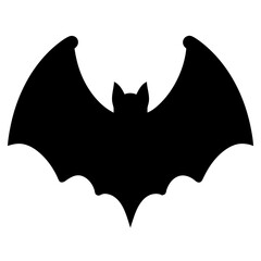 Black bat silhouette isolated on white background, vector  ideal for Halloween illustrations