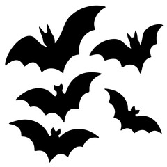 A spooky scattering of bats in vector the night creates a Halloween motif