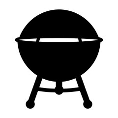 Black and white silhouette of vector a barbecue grill outdoor cooking appliance