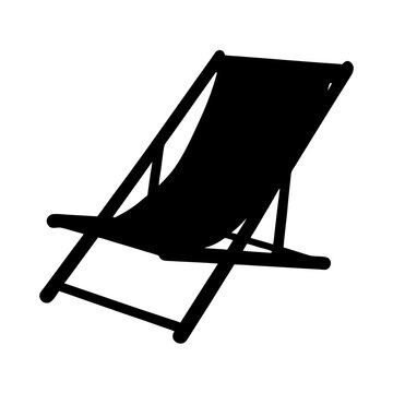 recommend clip art: Silhouette of a beach deck chair vector offering relaxation and a summer vacation