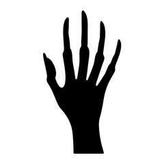 Creepy Black Hand Silhouette Against vector a White Background for Halloween Theme