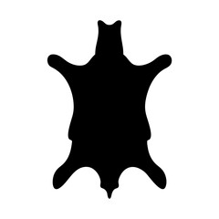 Silhouette of animal hide showing pelt, vector  a hunter's trophy on white