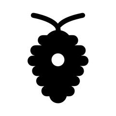 Silhouette of a Blackberry with vector a White Circle in the Middle