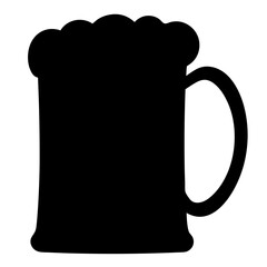 Silhouette of frothy beer mug a simple vector illustration design