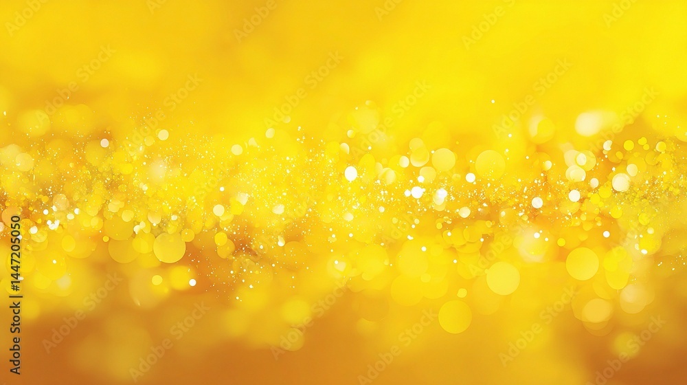Poster bright abstract yellow background with gentle bokeh effect