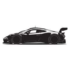 Silhouette of a High-Performance Race Car