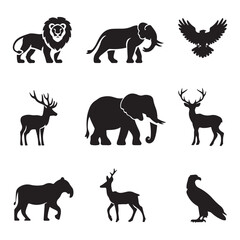 Obraz premium Animal Silhouettes Set vector
