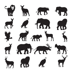 Animal Silhouettes Set vector