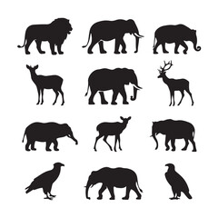 Obraz premium Animal Silhouettes Set vector
