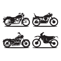 Obraz premium Black and White Motorcycle Silhouette