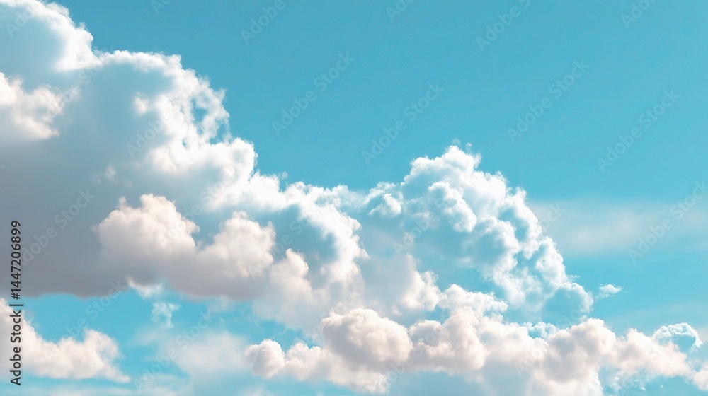 Poster light and whimsical clouds forming soft patterns in clear sky