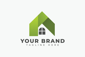 Modern House Building Real Estate Logo Design Element