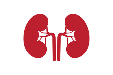 human kidney icon silhouette vector illustration, Red human kidney clipart