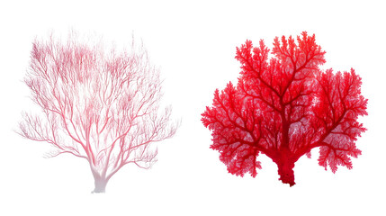 Naklejka premium Pink And Red Coral Illustration Transparent Background