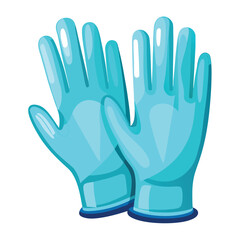 protective gloves, Household gloves color icon. Medical latex gloves. Isolated vector illustration