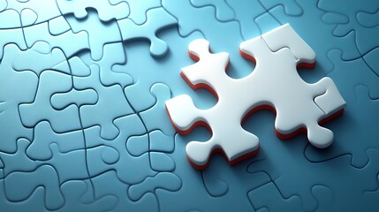 Illuminated puzzle pieces showcasing unity, resolution, and the quest for comprehensive solutions to business challenges