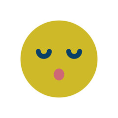 目を閉じている顔文字のアイコンイラスト