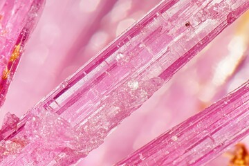Close-up view of intricate pink crystal structures.