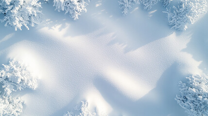 A blanket of fresh snow covers the ground...Snow-covered trees frame a snowy clearing.