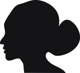 Elegant Woman Silhouette Vector Portrait