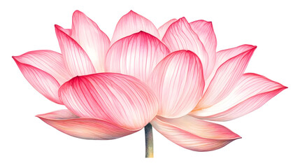 Fototapeta premium Pink Lotus Flower Illustration Isolated Background