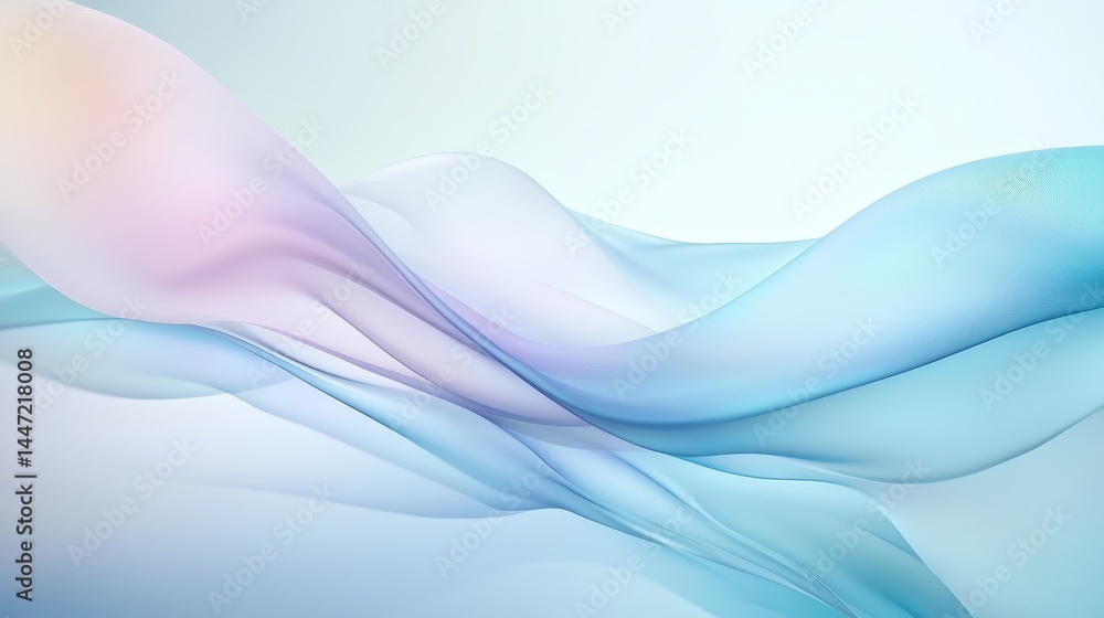 Leinwandbilder soft transitions of light grays and blues blend seamlessly into a calming watercolor background, pro
