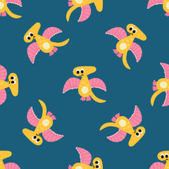 Fototapeta premium Seamless pattern with pterodactyl. Design for fabric, texture, wallpaper, packaging