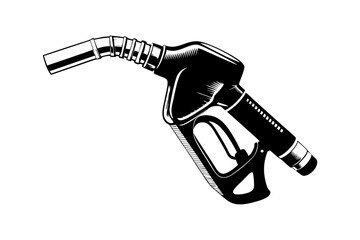 
Black and white fuel pump nozzle vector illustration