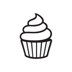 chocolate cupcake isolated on white