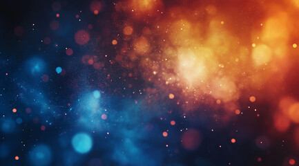 Obraz premium Blurred background with blue, orange, and red bokeh lights