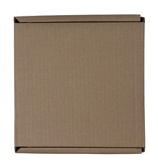 Isolated corrugated cardboard box on white background	